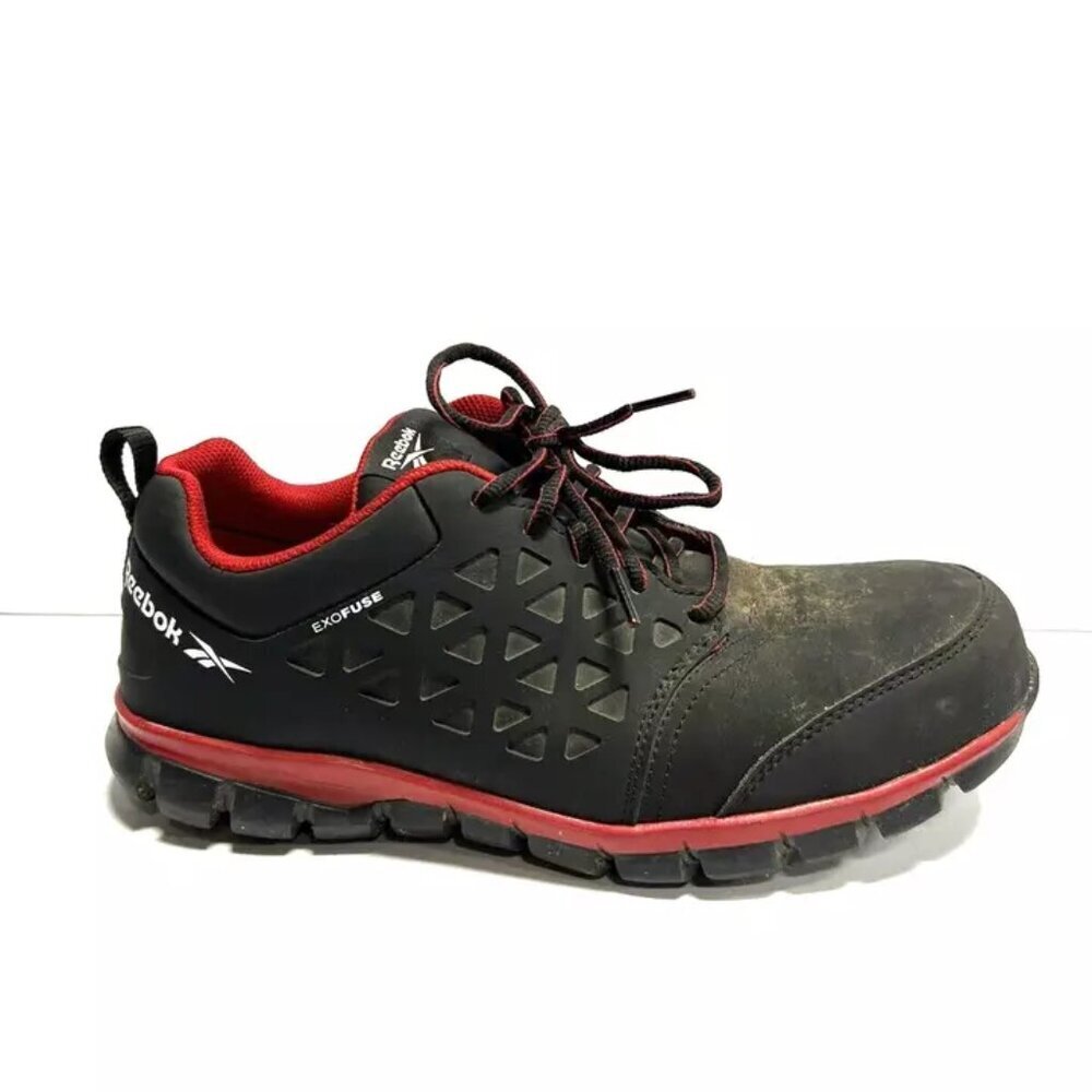 Reebok Mens Sublite Cushion Work Sneaker Black Size 10WIDE